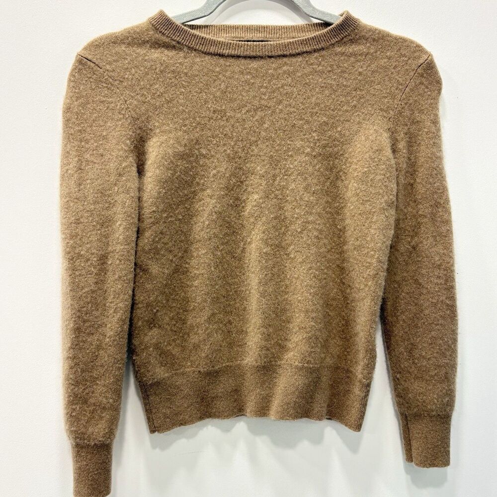 Quince Women Mongolian Shrunken Cashmere Sweatshirt Teak Brown XS